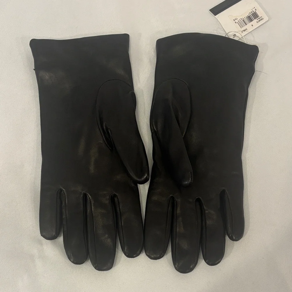 Coach Women's Black Leather Gloves - Picture 3 of 4